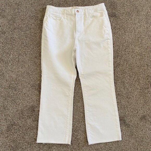 UNIVERSAL THREAD High Rise White Cropped Denim Jeans Sz 12 - Picture 5 of 13